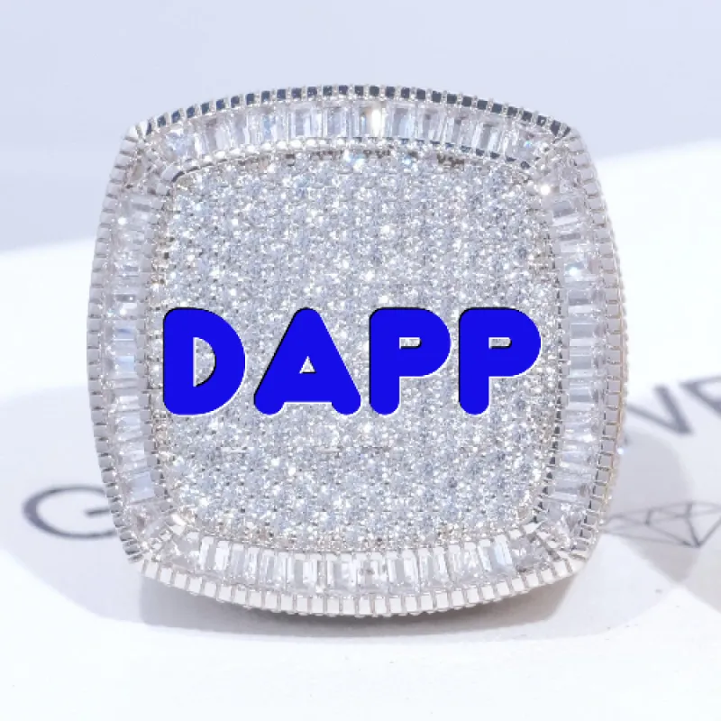 CUSTOM LETTER 3D ICED RING sold by The GUU Shop