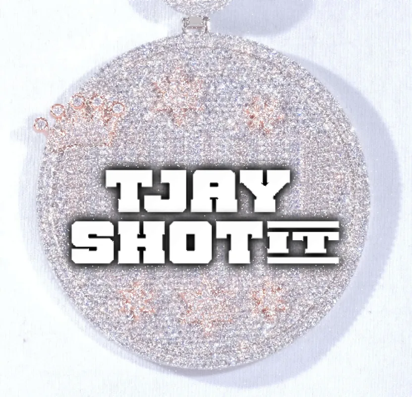 CUSTOM LETTER NECKLACE 3D BIG CROWN DISC sold by The GUU Shop