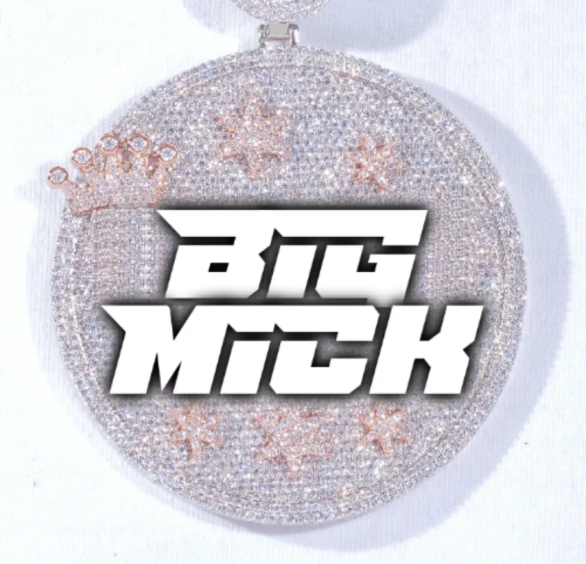 CUSTOM LETTER NECKLACE 3D BIG CROWN DISC sold by The GUU Shop