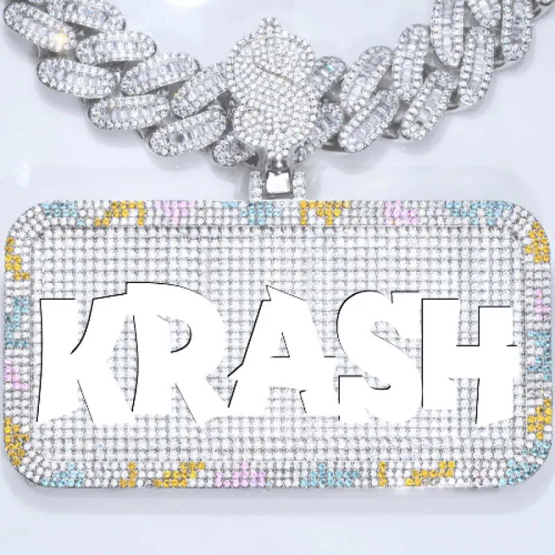 CUSTOM LETTER NECKLACE 3D COLORFUL SQUARE sold by The GUU Shop