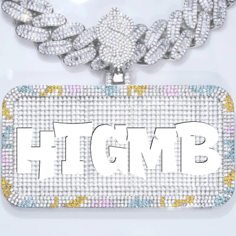 CUSTOM LETTER NECKLACE 3D COLORFUL SQUARE sold by The GUU Shop