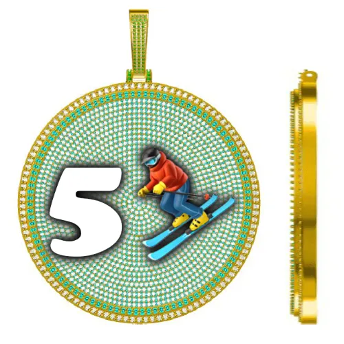 CUSTOM LETTER NECKLACE 3D BIG DISC sold by The GUU Shop