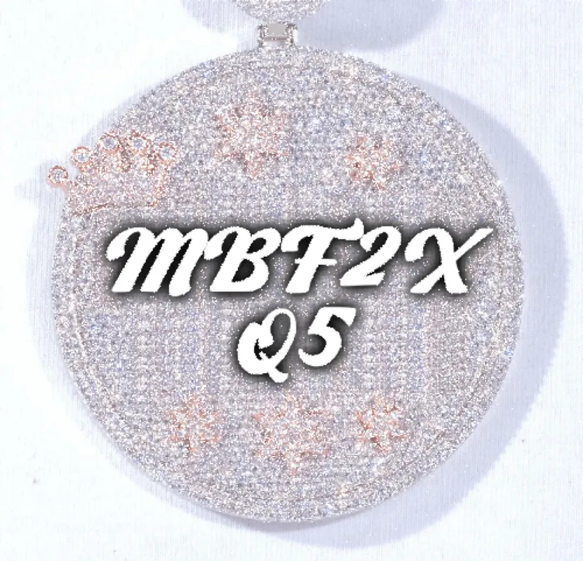 CUSTOM LETTER NECKLACE 3D BIG CROWN DISC sold by The GUU Shop