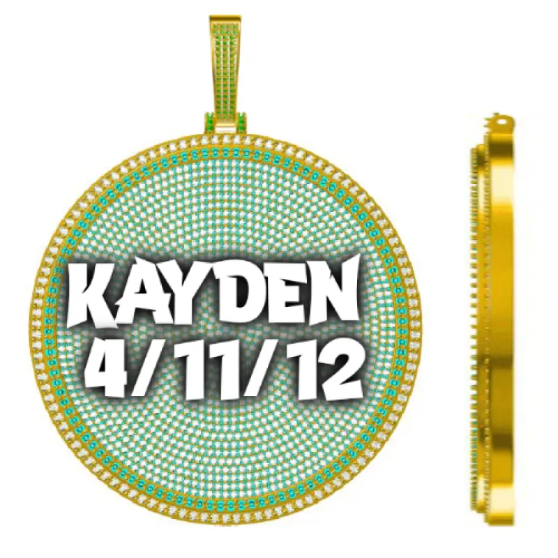 CUSTOM LETTER NECKLACE 3D BIG DISC sold by The GUU Shop