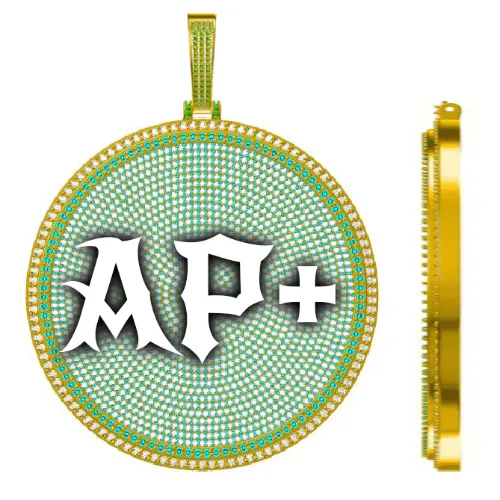 CUSTOM LETTER NECKLACE 3D BIG DISC sold by The GUU Shop