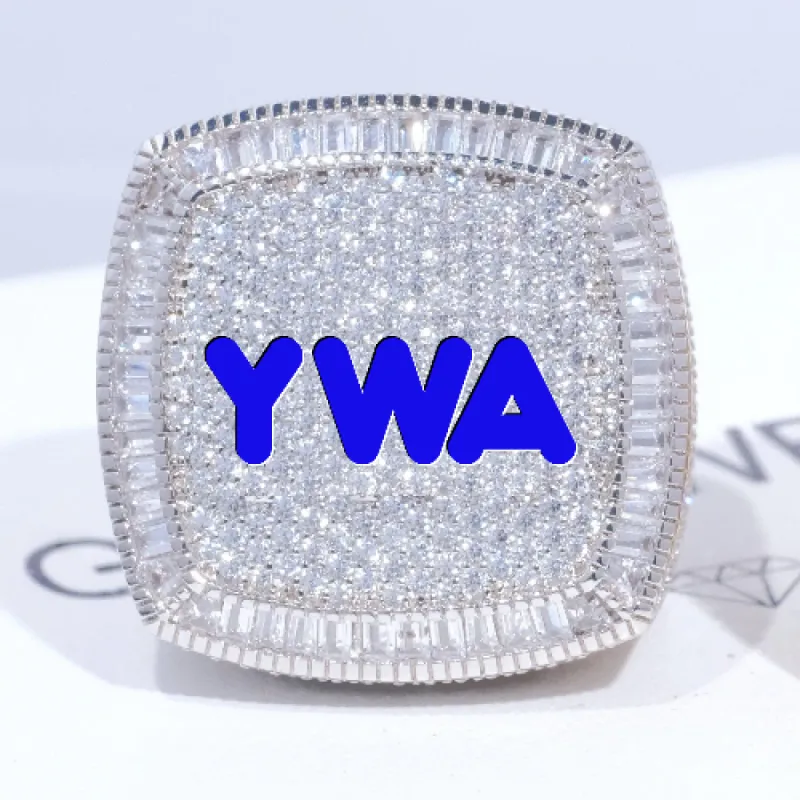 CUSTOM LETTER 3D ICED RING sold by The GUU Shop