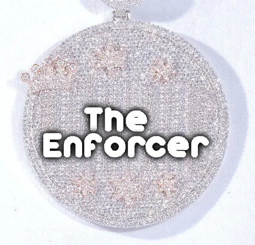 CUSTOM LETTER NECKLACE 3D BIG CROWN DISC sold by The GUU Shop