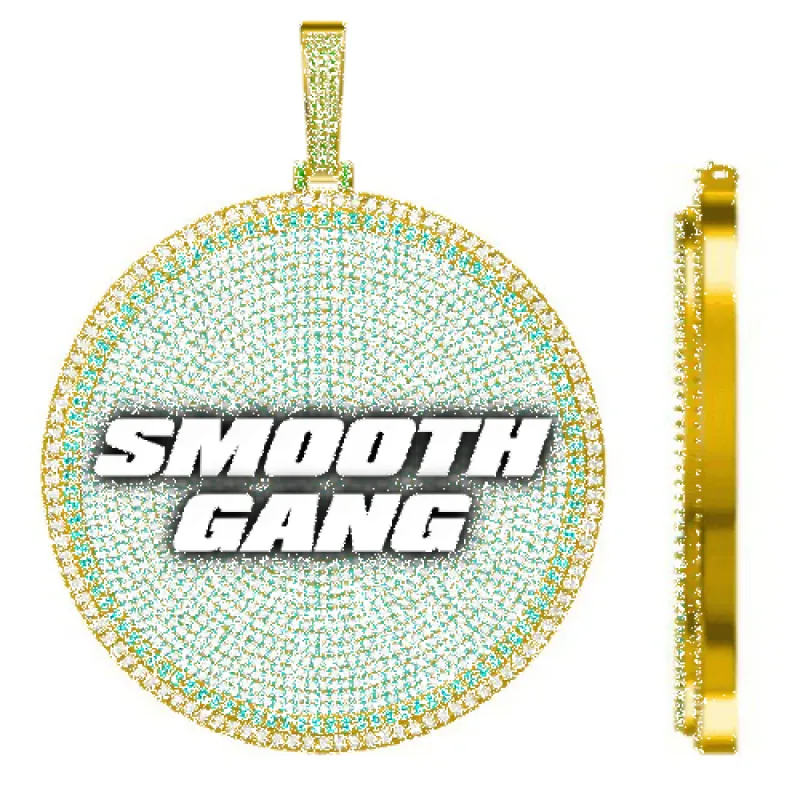 CUSTOM LETTER NECKLACE 3D BIG DISC sold by The GUU Shop