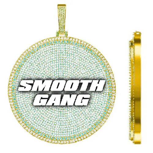 CUSTOM LETTER NECKLACE 3D BIG DISC sold by The GUU Shop