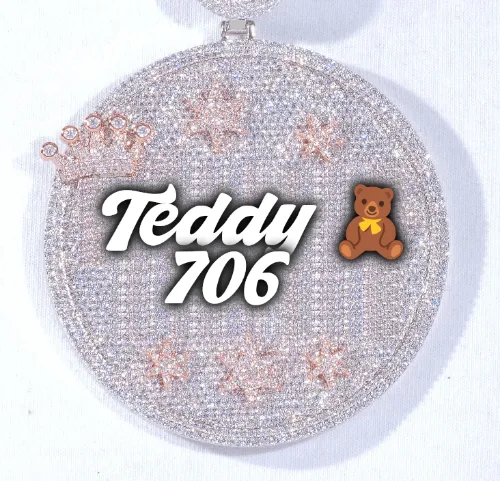 CUSTOM LETTER NECKLACE 3D BIG CROWN DISC sold by The GUU Shop