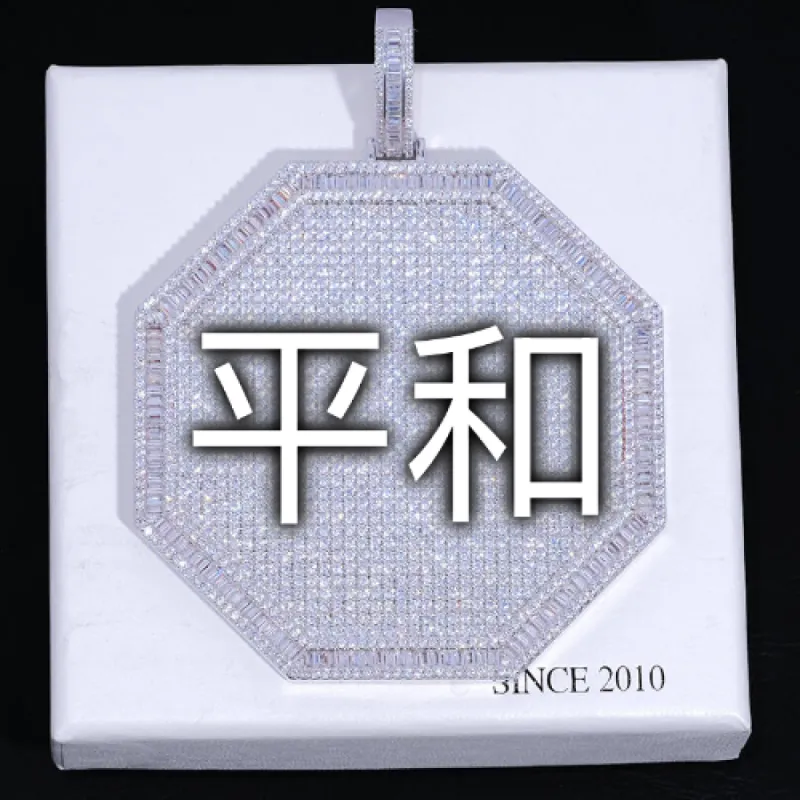 CUSTOM LETTER NECKLACE 3D BIG OCTAGON sold by The GUU Shop