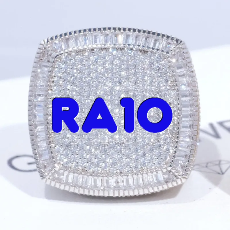 CUSTOM LETTER 3D ICED RING sold by The GUU Shop