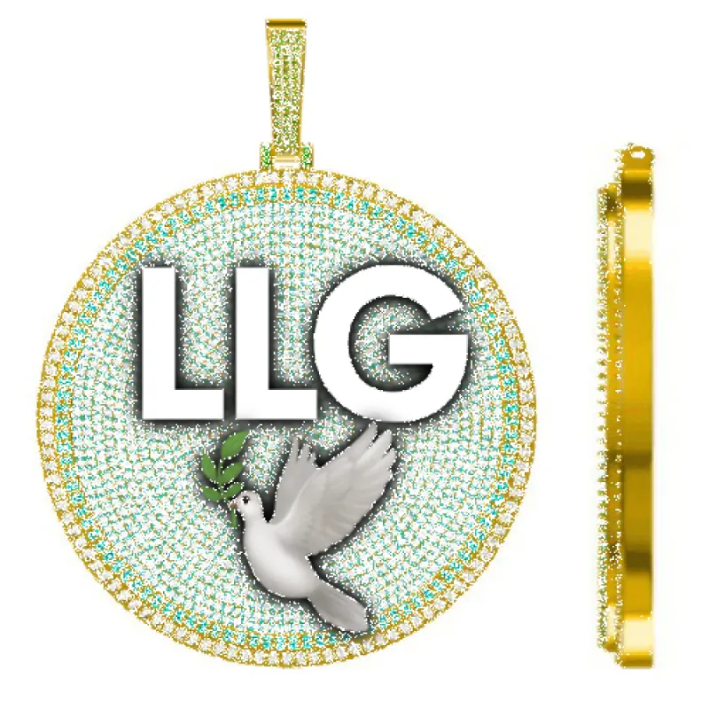 CUSTOM LETTER NECKLACE 3D BIG DISC sold by The GUU Shop