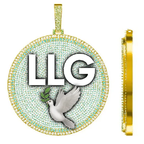 CUSTOM LETTER NECKLACE 3D BIG DISC sold by The GUU Shop