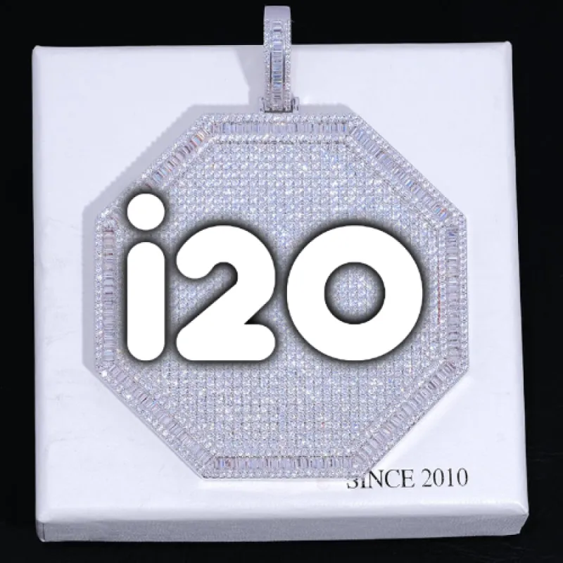 CUSTOM LETTER NECKLACE 3D BIG OCTAGON sold by The GUU Shop