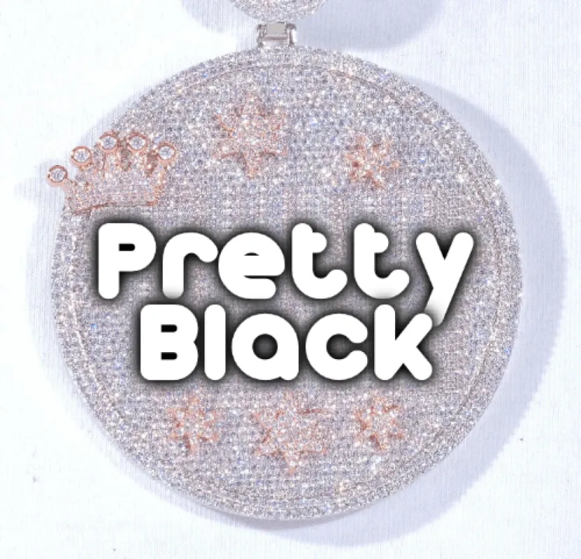 CUSTOM LETTER NECKLACE 3D BIG CROWN DISC sold by The GUU Shop