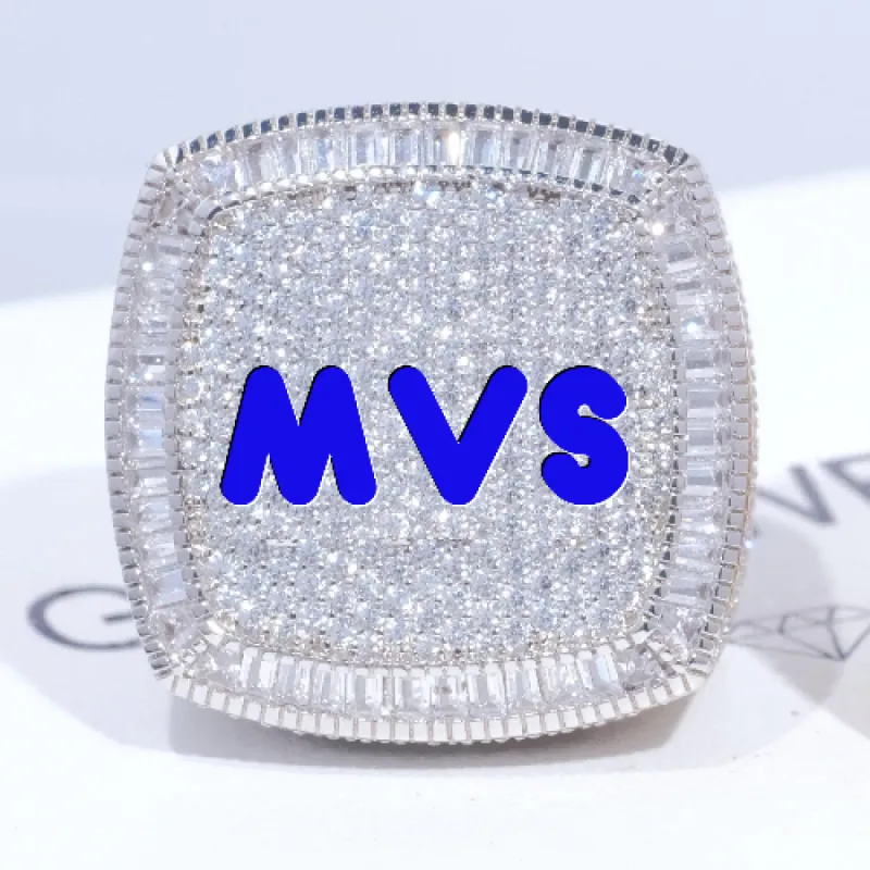 CUSTOM LETTER 3D ICED RING sold by The GUU Shop