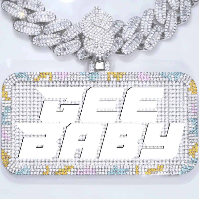 CUSTOM LETTER NECKLACE 3D COLORFUL SQUARE sold by The GUU Shop