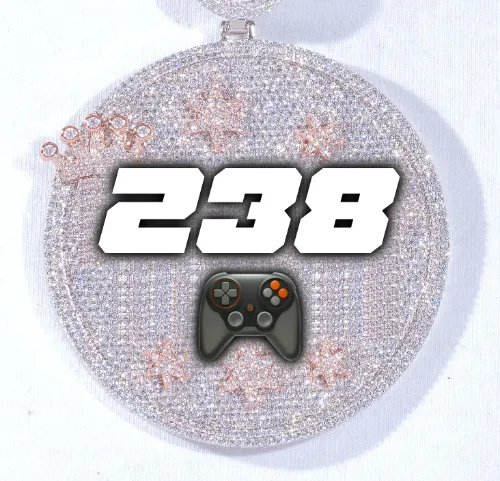 CUSTOM LETTER NECKLACE 3D BIG CROWN DISC sold by The GUU Shop