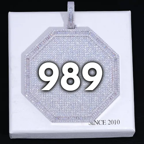 CUSTOM LETTER NECKLACE 3D BIG OCTAGON sold by The GUU Shop