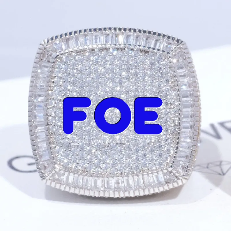 CUSTOM LETTER 3D ICED RING sold by The GUU Shop