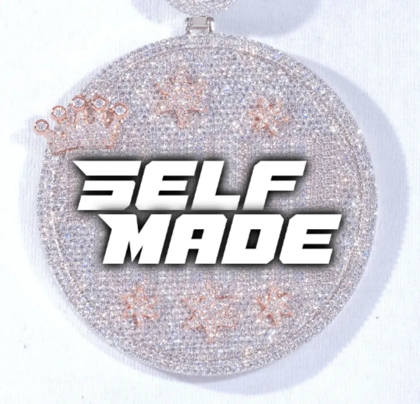 CUSTOM LETTER NECKLACE 3D BIG CROWN DISC sold by The GUU Shop