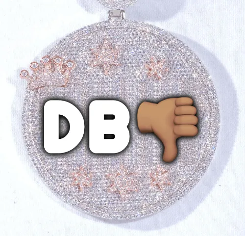 CUSTOM LETTER NECKLACE 3D BIG CROWN DISC sold by The GUU Shop