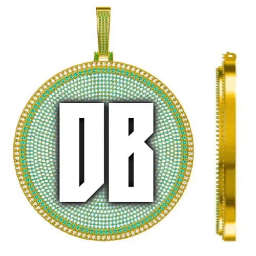 CUSTOM LETTER NECKLACE 3D BIG DISC sold by The GUU Shop