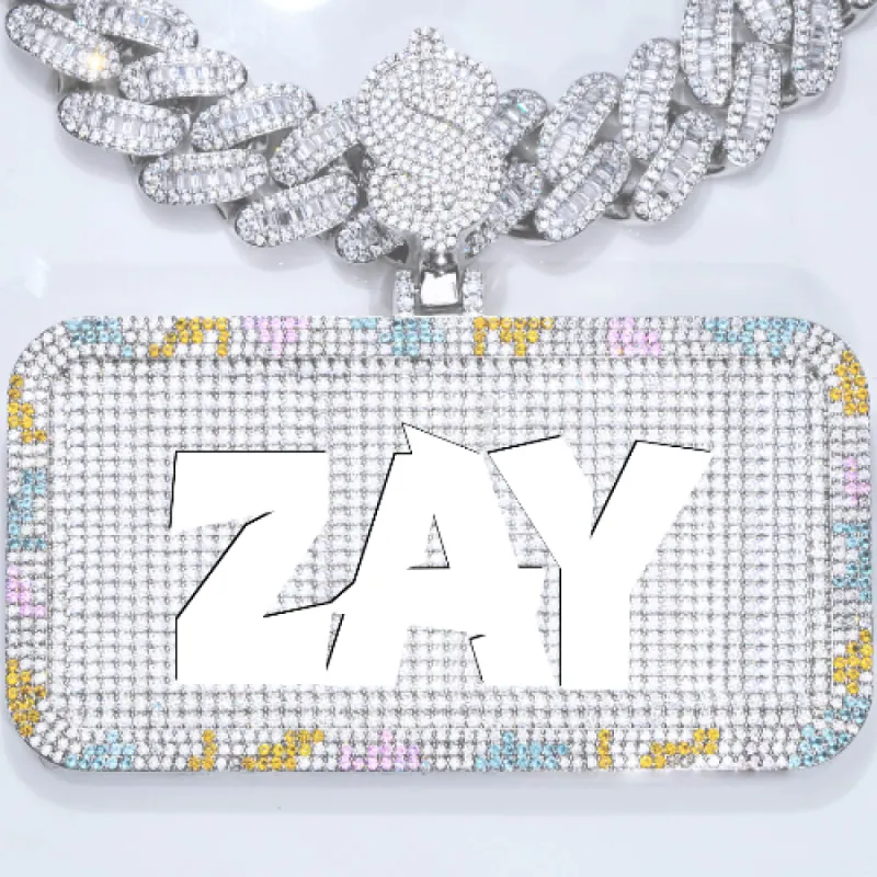 CUSTOM LETTER NECKLACE 3D COLORFUL SQUARE sold by The GUU Shop