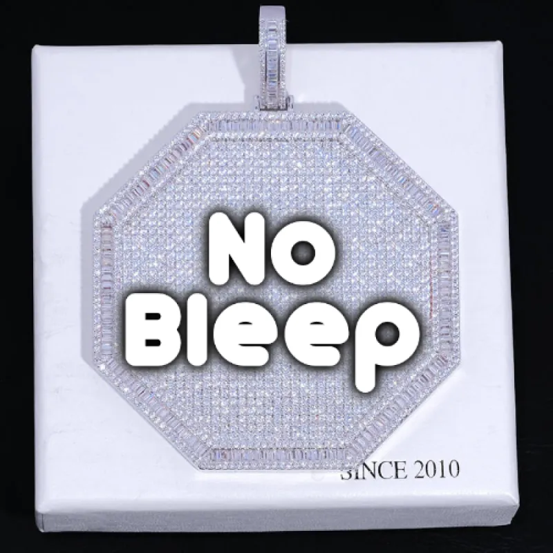 CUSTOM LETTER NECKLACE 3D BIG OCTAGON sold by The GUU Shop