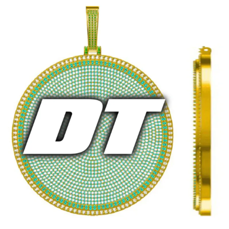 CUSTOM LETTER NECKLACE 3D BIG DISC sold by The GUU Shop