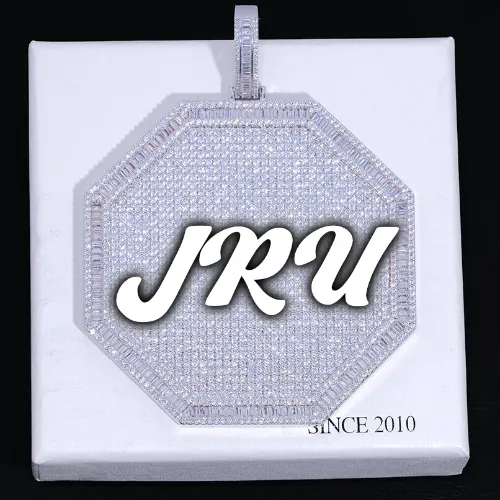 CUSTOM LETTER NECKLACE 3D BIG OCTAGON sold by The GUU Shop