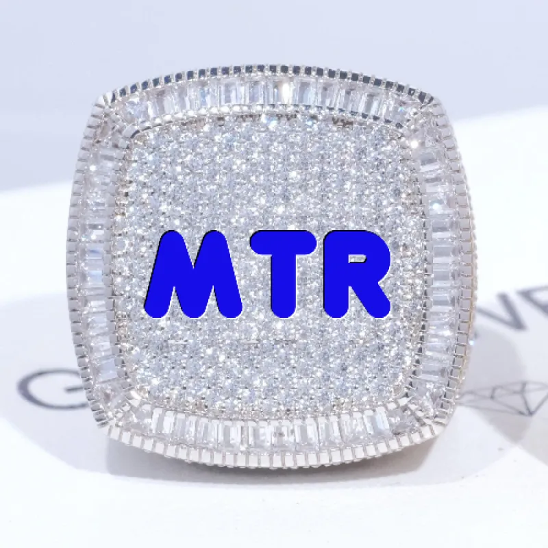 CUSTOM LETTER 3D ICED RING sold by The GUU Shop