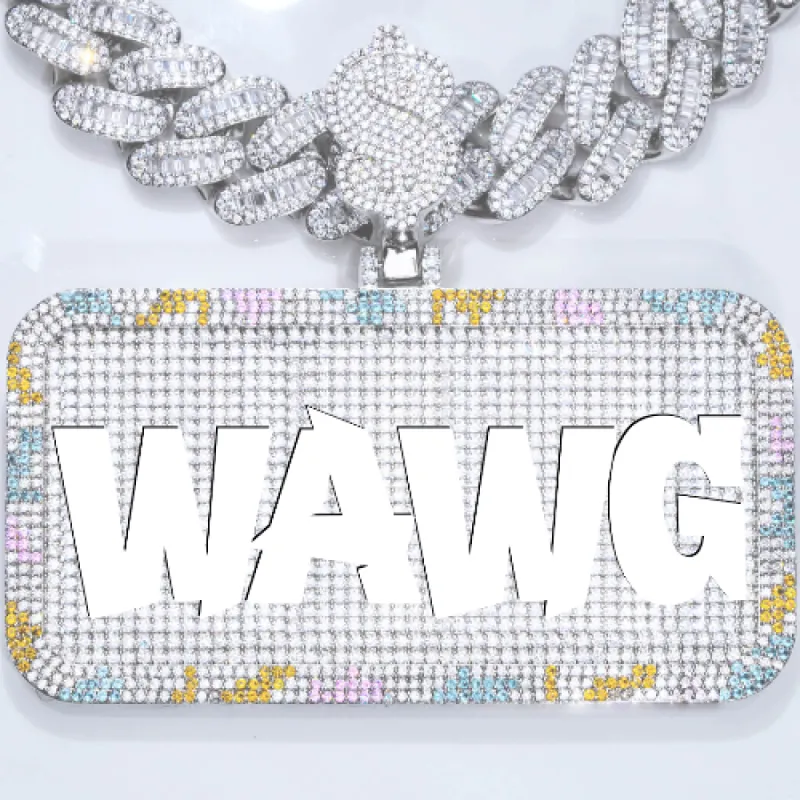 CUSTOM LETTER NECKLACE 3D COLORFUL SQUARE sold by The GUU Shop