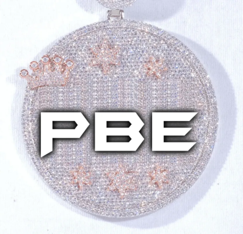 CUSTOM LETTER NECKLACE 3D BIG CROWN DISC sold by The GUU Shop