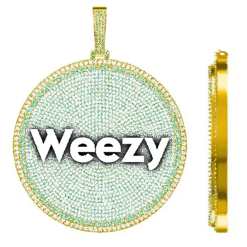 CUSTOM LETTER NECKLACE 3D BIG DISC sold by The GUU Shop