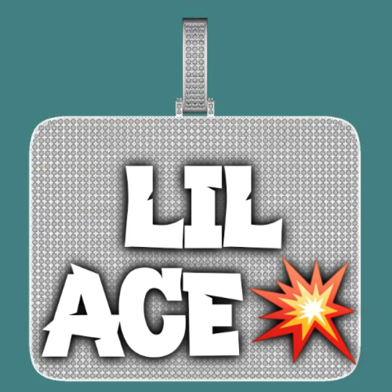 CUSTOM LETTER NECKLACE 3D BIG SQUARE sold by The GUU Shop