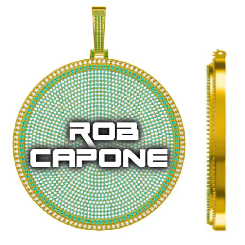 CUSTOM LETTER NECKLACE 3D BIG DISC made by The GUU Shop