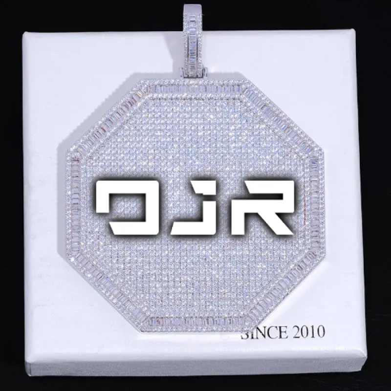CUSTOM LETTER NECKLACE 3D BIG OCTAGON sold by The GUU Shop