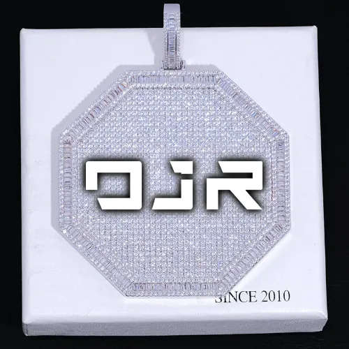CUSTOM LETTER NECKLACE 3D BIG OCTAGON sold by The GUU Shop