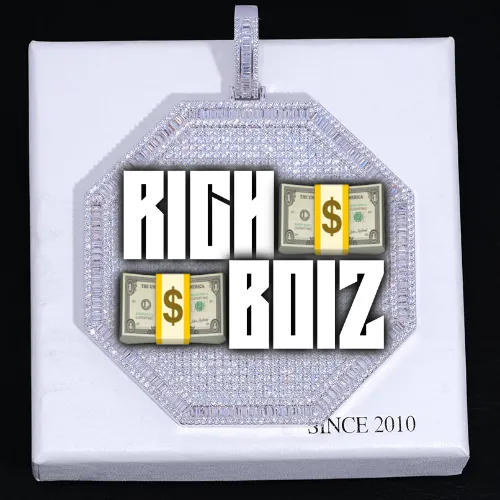 CUSTOM LETTER NECKLACE 3D BIG OCTAGON sold by The GUU Shop