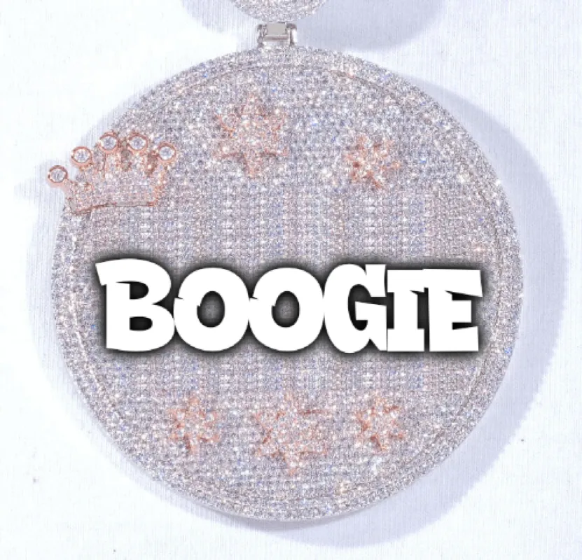 CUSTOM LETTER NECKLACE 3D BIG CROWN DISC sold by The GUU Shop