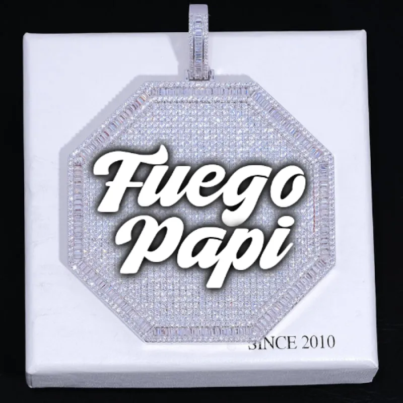 CUSTOM LETTER NECKLACE 3D BIG OCTAGON sold by The GUU Shop