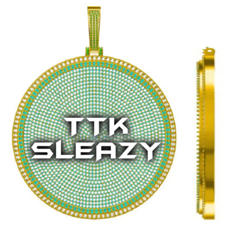 CUSTOM LETTER NECKLACE 3D BIG DISC sold by The GUU Shop