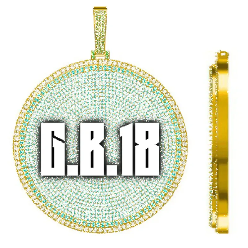 CUSTOM LETTER NECKLACE 3D BIG DISC sold by The GUU Shop