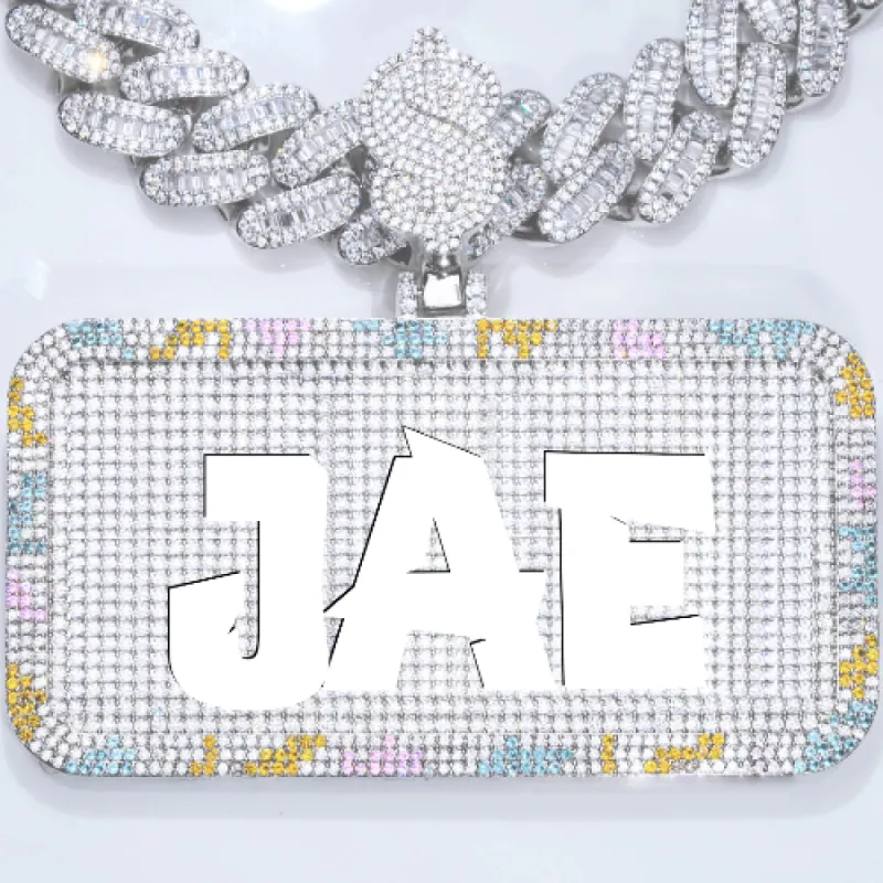 CUSTOM LETTER NECKLACE 3D COLORFUL SQUARE made by The GUU Shop