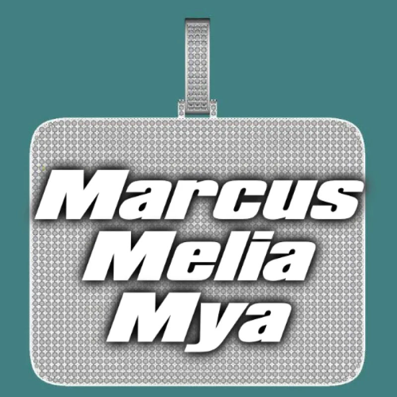 CUSTOM LETTER NECKLACE 3D BIG SQUARE sold by The GUU Shop