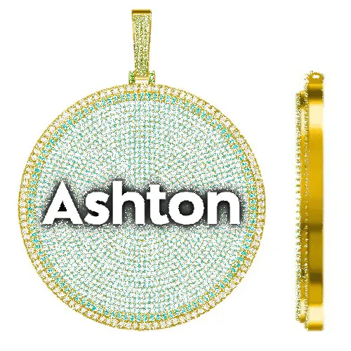 CUSTOM LETTER NECKLACE 3D BIG DISC sold by The GUU Shop