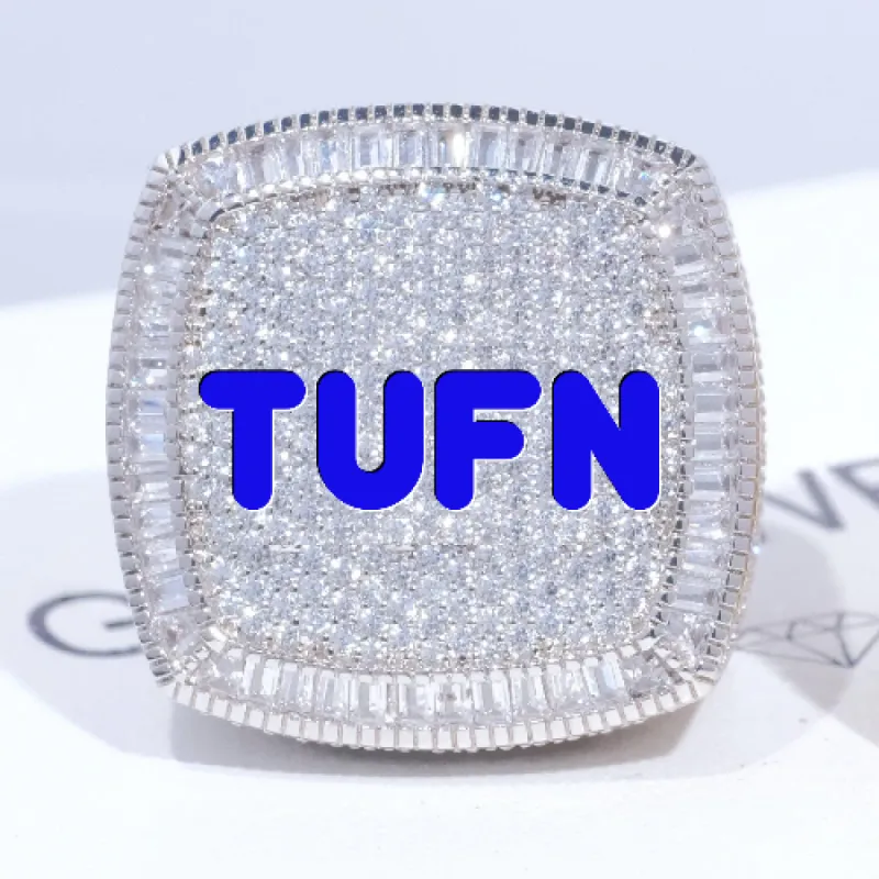 CUSTOM LETTER 3D ICED RING sold by The GUU Shop