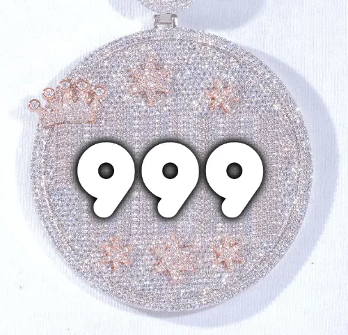 CUSTOM LETTER NECKLACE 3D BIG CROWN DISC sold by The GUU Shop